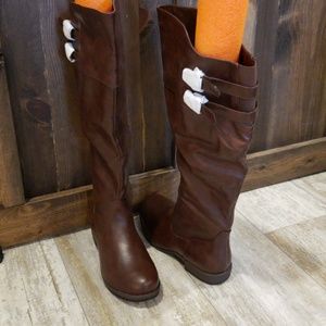 Journee brown wide calf boots never worn